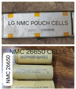 Decommissioned LG NMC pouch cells and high capacity lithium ion cylindrical cells collected for material refining